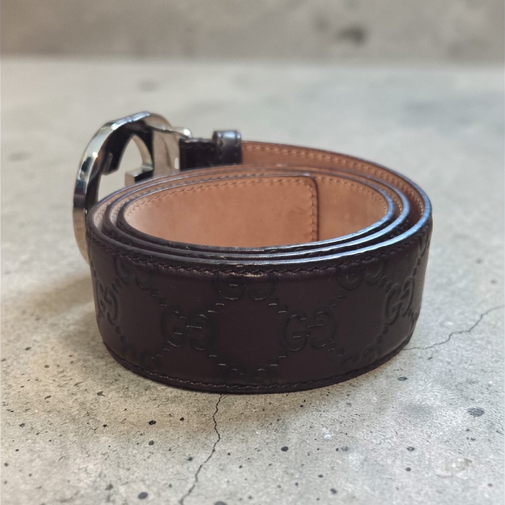 Authentic Brown Gucci Guccissima leather Belt - Picture 4 of 6
